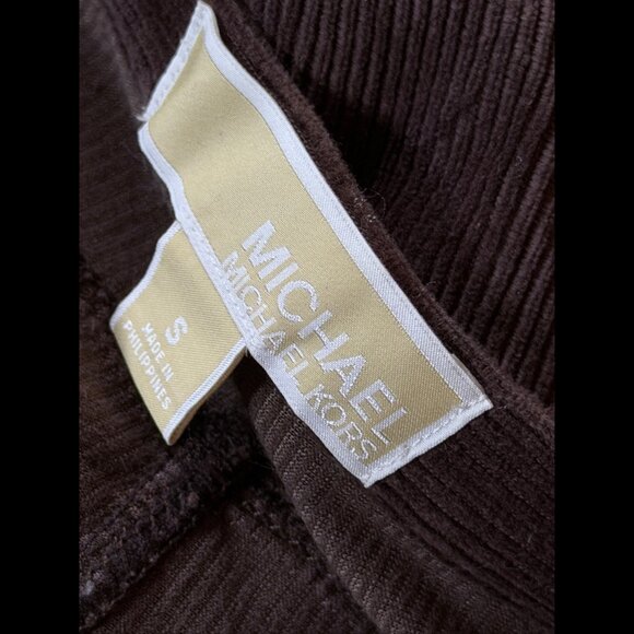 Michael Kors Pants Small Womens Brown Pull On Corduroy Stretch Skinny Mid Rise - Picture 9 of 10
